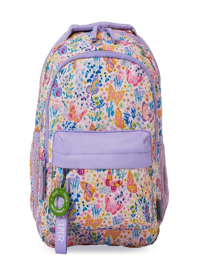 ZOOKEEPER School Bag for Boys & Girls Kids School Bags for 2-5 Years Lightweight, Water-Resistant Backpack for Toddlers, Preschool & Nursery Cute Butterfly Design (Pink, 8L) - Image 1